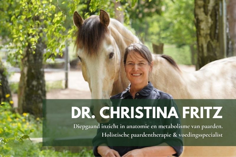 Dr. Christina Fritz geeft een live lezing over metabolisme en voeding bij paarden. Paardeneigenaren en professionals leren praktische tips om gezondheid en welzijn van hun paarden te verbeteren.